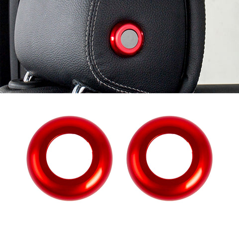 2x Red Front Seat Headrest Button Covers For Benz W205 2015-2021 X205 2016-2022