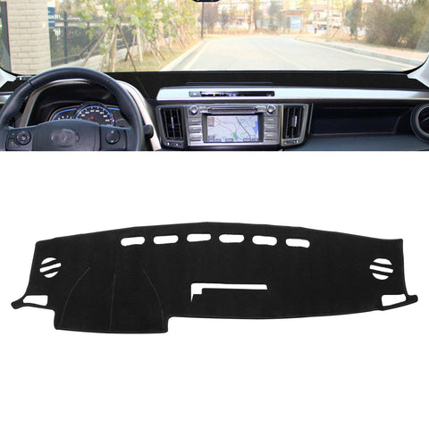 Center Console Dashboard Mat Pre-Cut Non-Slip Sunshield Sun Glare Protector Dash Carpet Pad Black Cover Compatible with Toyota RAV4 2013-2018