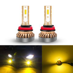 2PCS H8 H9 H11 LED Fog Driving Light Bulb with Super Bright COB LED Chips Replace for Daytime Running Light DRL Fog Light Lamp Bulbs, 3000K Golden Yellow