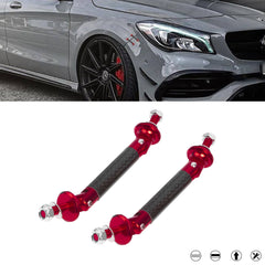 2pcs 45mm Car Adjustable Front Rear Bumper Lip Splitter Trunk Corner Edge Fender Hatch Lid Body Panel Fixed Lock Bar Support Strut Tie Rod Fastener Lever Universal Kit, Carbon Fiber Red