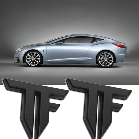 Matte Black Aluminum TF Transformer Logo Emblem Badge For Car Fender Trunk Body