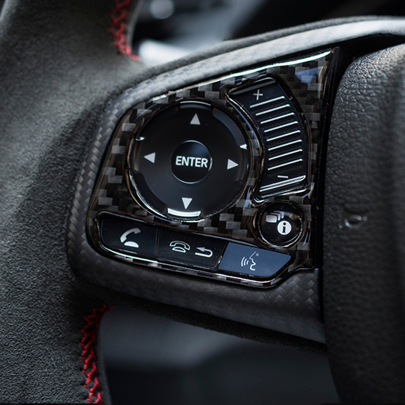 Car Carbon Fiber Steering Wheel Panel Cover Trim Frame Sticker for