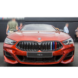 Set JDM M-Colored Front Grille Insert Trim Strip Cover for BMW G15 8 Series 2019-up  (7 Beam Bars)