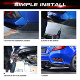 Sedan Rear Bumper Side Skirt Lip Splitter Glossy Black For 2016-2021 Honda Civic 4 Door Sedan Model