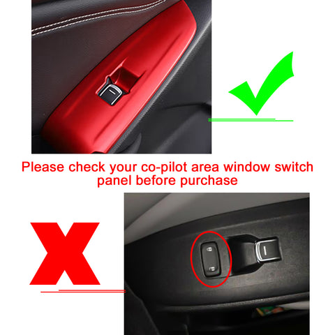 Xotic Tech Inner Window Lift Door Lock Switch Control Panel Cover Trim, Sporty Red, Compatible with Honda Accord 10th Gen 2018-2022