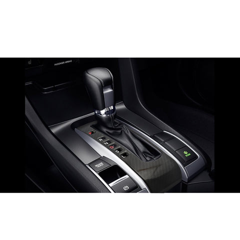 for Honda Civic 10th 2016-2019 Gear Shift Frame Cover Trim, ABS Carbon Fiber Car Center Console Control Gear Shift Box Panel Cover Molding