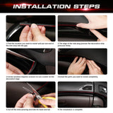 16ft Red Car Interior Door Gap Edge Line Insert Molding Trim Strip Accessories