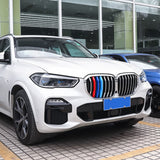 3pcs M-performance TRI Color Grille Kidney Insert Trims Stripe Cover for BMW X Series X5 G05 2019-up(7 beam bars)
