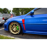 Red Upper & Lower Front Fender Side Vent Stickers For Subaru WRX STI 2015-2021