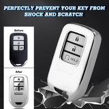 Silver TPU Anti-dust Remote Key Fob Cover For Honda Civic Accord 2/3/4 Button