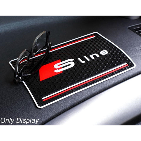 Black S-Line Car Dashboard Non-slip Rubber Mat Sticky Phone Holder for Audi