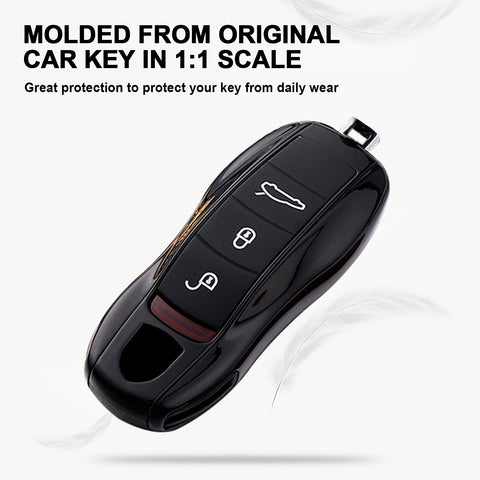 Black Hard Remote Control Key Fob Holder For Porsche Cayenne Panamera Boxster Cayman