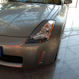 for Nissan 350Z Z33 FAIRLADY 2003-2009 Headlight Eyebrows Eye Lid Cover Trim, Carbon Fiber Headlamp Eyelid Overlay Sticker