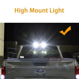 LED High Mount Cargo Light + Backup Reverse Light + License Plate Light Package Kit for Ford F-150 2015-2017, Extremely Bright 6000K Xenon White LED Tailgate Lamp Combo Set