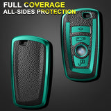 Green Leather TPU Key Fob Case Cover Shell Holder For BMW F12 F20 F21 F30 F31