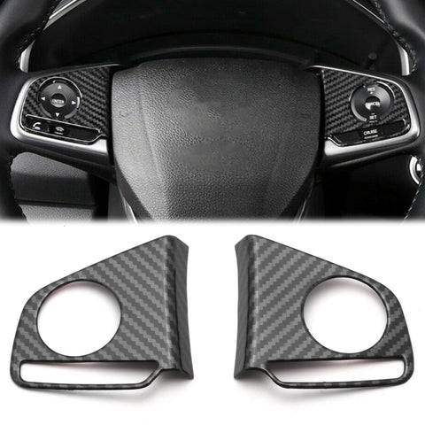 For Honda CR-V LX 2017-2021 Carbon Fiber Steering Wheel Button Cover Trim ABS