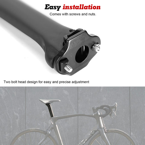 Matte Black Carbon 340mm 0mm Offset Seatpost Compatible with Pinarello DOGMA F