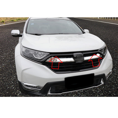for Honda CR-V CRV 2017-2019 Front Grille Cover Trim, ABS Carbon Fiber Front Hood Grille Grill Edge Headlight Eyebrow Molding Decoration
