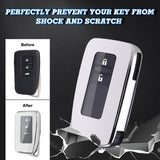 Silver Soft TPU Full Protect Smart Remote Control Key Fob Cover For Lexus NX RX 250 GS IS RC 300