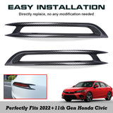 2pcs Carbon Fiber Style Rear Reflector Fog Light Surround For Honda Civic 11th