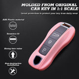 Pink Remote Control Key Fob Cover Hard Shell w/Keychain For Porsche Cayenne Panamera 2018+
