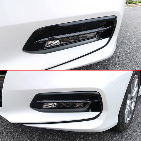 ABS Chrome / Carbon Fiber Style Front Fog Light Cover Trim Fog Lamp Eyebrow Eyelid Molding for Honda Accord 10th 2018 2019 2020