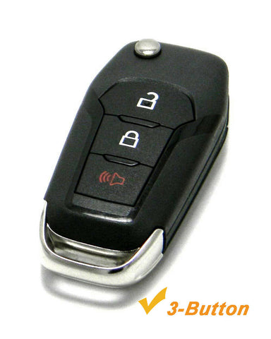 Carbon Grain TPU Key Fob Cover Case with Keychain for Ford F-150/F-Series Flip Key 2015-up