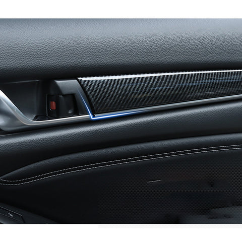 4pcs Car Interior Door Panel Stripe Cover Molding Trim ABS Carbon Fiber for Honda Accord 2018 2019