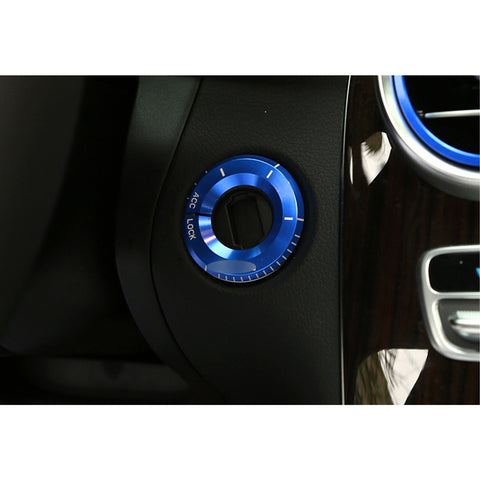 1PC Blue Aluminum Key Hole Surround Molding Cover For Mercedes A B C E S R ML GL