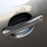 Door Handle+Carbon Fiber Door Edge Protect Trim For Volkswagen Tiguan 2009-16