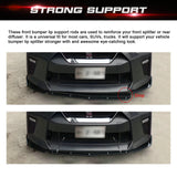 Carbon Fiber Pattern Car Bumper Lip Splitter Rod Support Stabilizer Bars 10"-13"