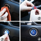 3D Metal Stainless Steel Start Stop Engine Push Button Decor Trim Cover for Mazda 3 6 CX-3 CX-5 CX-9 MX-5 Blue