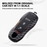 Gloss Black Carbon Fiber ABS Remote Key Holder Skin For Cayenne Cayman Carrera Panamera Boxster Macan