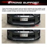 Strut Rod Carbon Pattern 8"-11" Front Bumper Diffuser Tie Bar For Subaru WRX STI