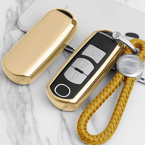 Blue / Black / Gold / Red / Rose Gold Soft TPU Remote Keyless Key Fob Cover Case for Mazda 2 3 6 CX-7 MX-5 CX-9 RX-8