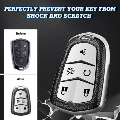 White Soft Anti-dust Remote Smart Key Fob Shell Case For Cadillac CT6 2016-2019