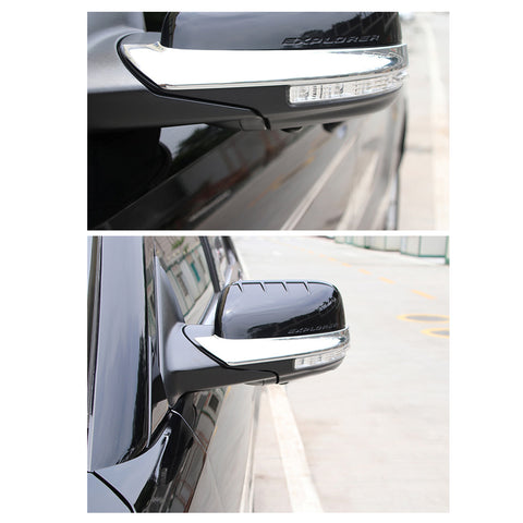 for Ford Explorer 2013-2018 Rear View Side Door Mirror Strip Trim Cover ABS Chrome