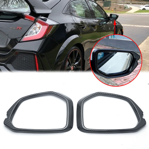 Carbon Fiber Style Type R Car Door Rearview Side Mirror Frame Cover Trims for Honda Civic 2016 2017 2018 2019 2020