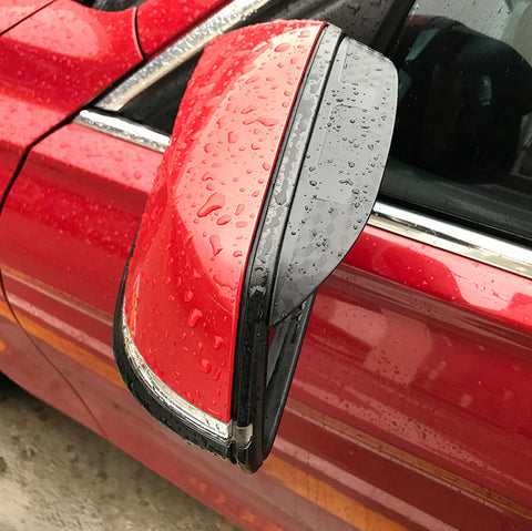 2pcs Rear View Side Mirror Rain Visor Shade Guard for Nissan Murano Rogue X-trail Rogue Sport 2014-2018, Carbon Fiber Texture Rearview Mirror Snow Visor Guard Anti-rain Eyebrow