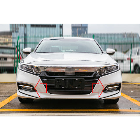 ABS Chrome / Carbon Fiber Style Front Fog Light Cover Trim Fog Lamp Eyebrow Eyelid Molding for Honda Accord 10th 2018 2019 2020