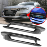 Carbon Fiber Pattern Front Fog Light Lamp Cover Molding Trim fit for compatible with Honda Accord 2018 2019 2020, 2PCS