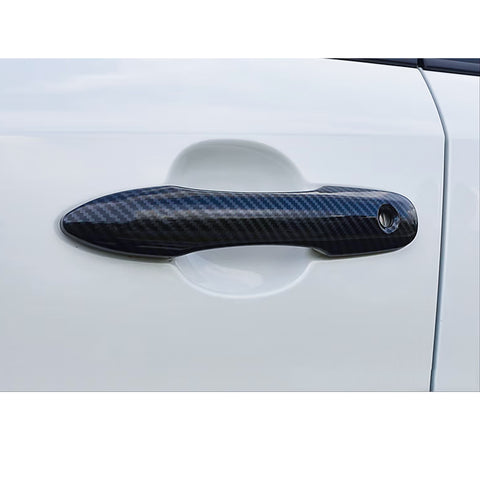 Door Handle + Carbon Fiber Door Edge Guard Cover For Toyota Camry 2018-2024