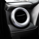 4pcs ABS Chrome Car Inner Air Vent Cover Trim, Central Dashboard AC Outlet Frame Decor Cover for Toyota RAV4 2013-2018