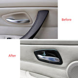 2pcs Carbon Fiber Texture Car Interior Door Handle Bowl Panel Cover Trim for BMW E92 E93 335i M3 2007-2013