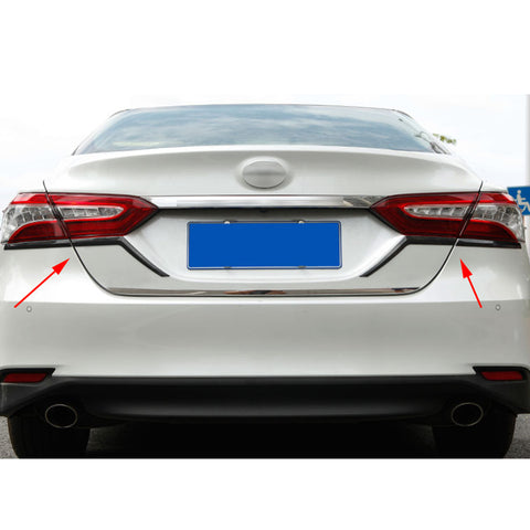for Toyota Camry 2018 2019 Taillight Brake Light Eyebrows Strip Cover Trim, Carbon Fiber Style Rear Lamp Eyelid Molding Decoration