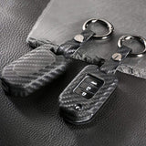 Carbon Fiber Pattern TPU Remote Key Fob Cover Case Fit for Honda Civic CR-V HR-V Accord