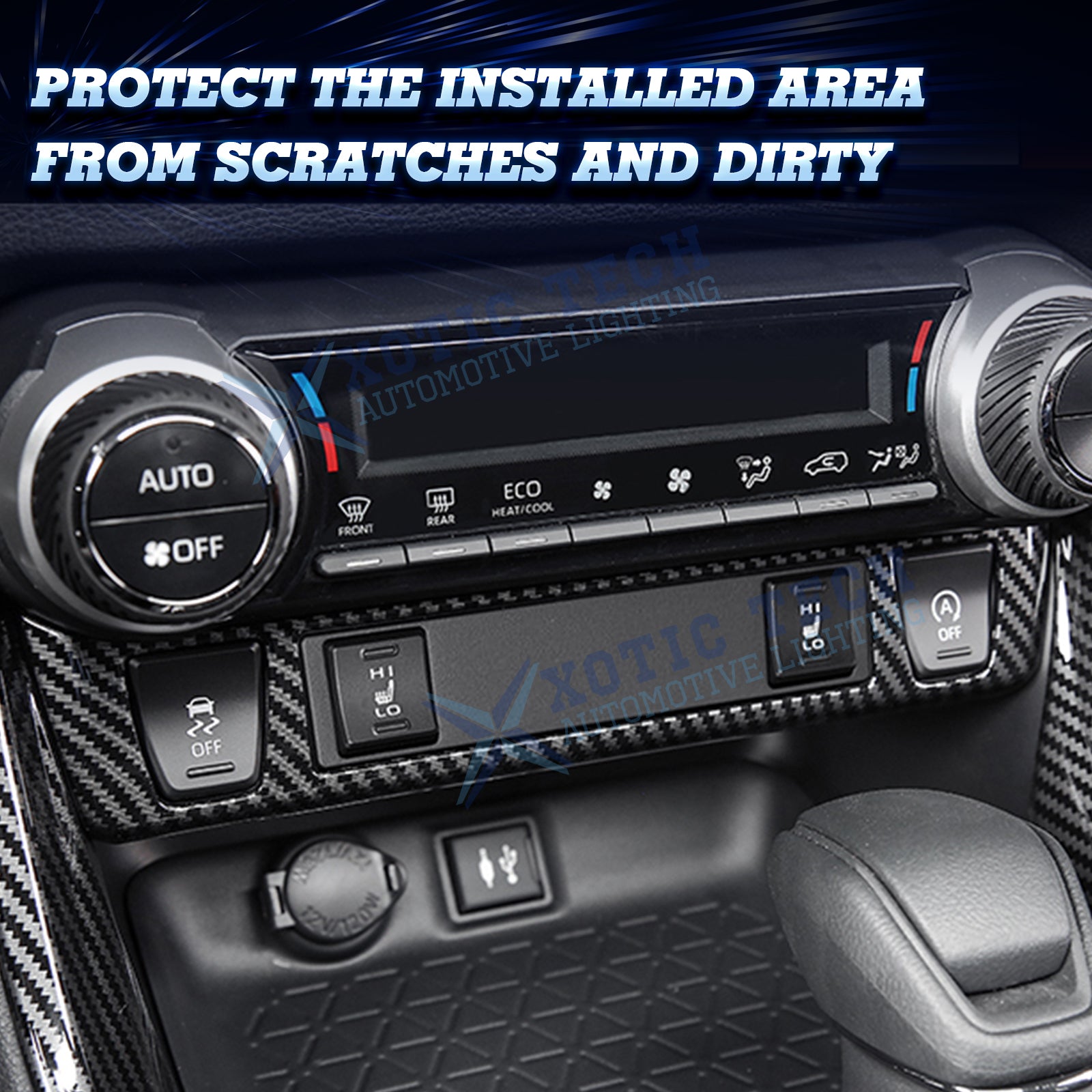 Full Set Carbon Fiber Style Interior Center Console AC Control Panel G ...