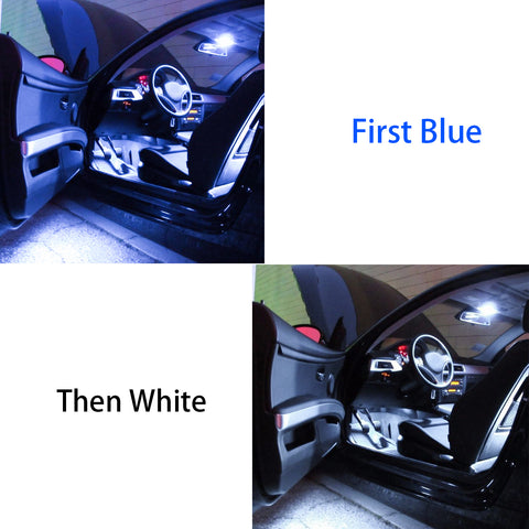1pcs Blue to White Extreme Bright 8-SMD LED Car Interior Dome Light with T10 Festoon Adapter, Fading Blue to White