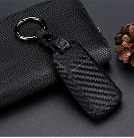 Carbon Fiber Pattern Key Fob Cover - TPU Shell Remote Key Case Protector for Audi A4 TT A5 Q7 2016-up