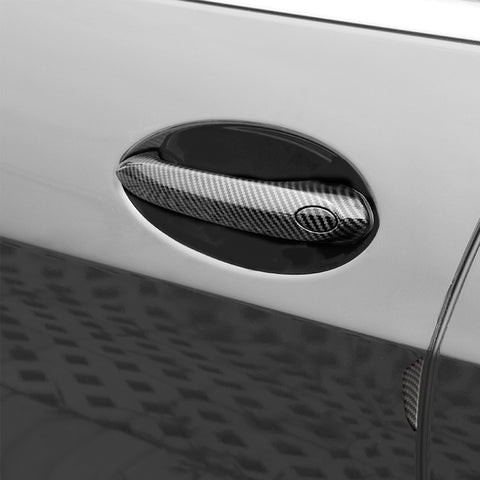 Carbon Fiber Style Door Handle+Door Edge Protect Guard Trim For BMW 330i 2019-21